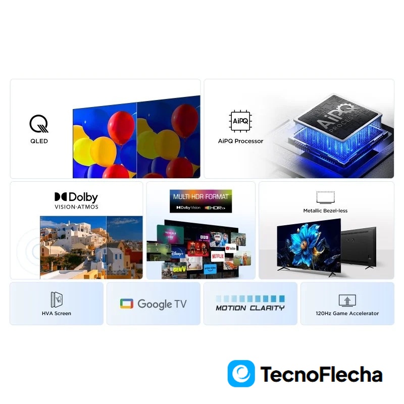 TCL QLED 55'' 55P7K 4K UlHD Google TV Dolby Atmos