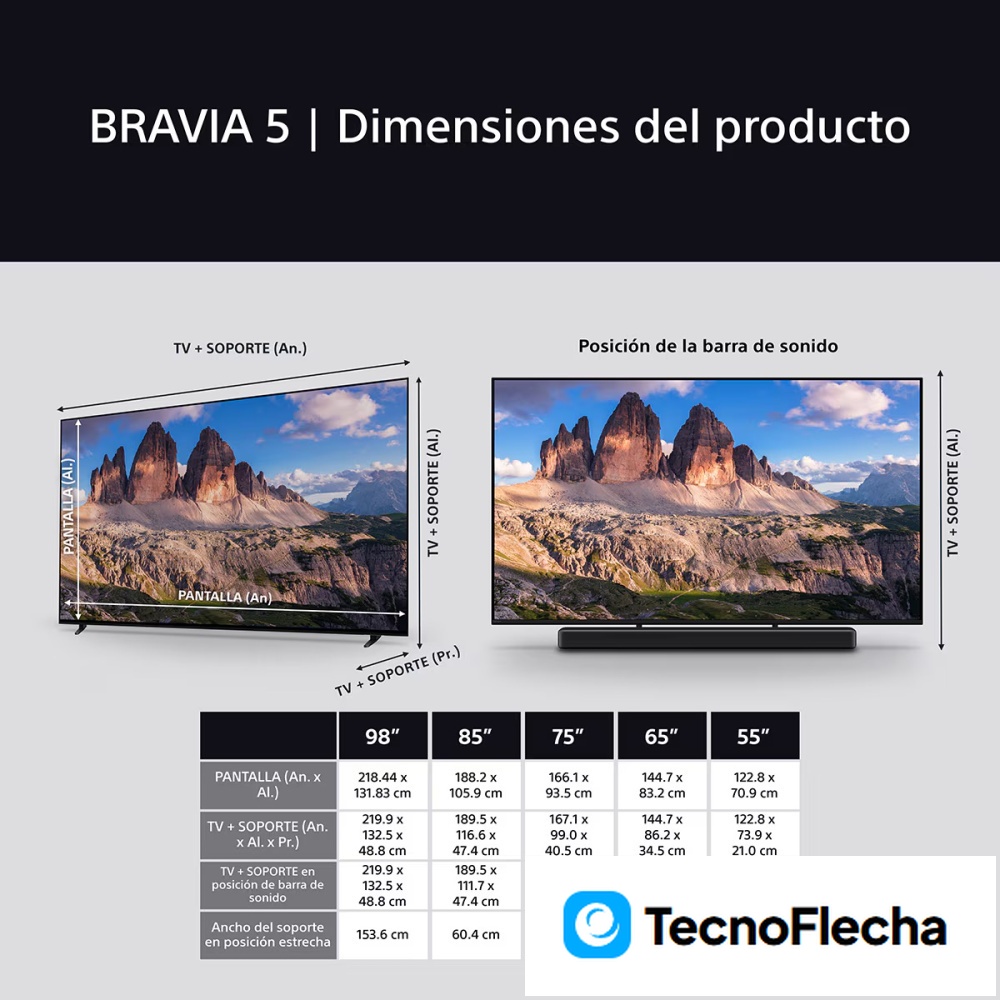 Sony TV 85'' Sony BRAVIA 5 K85XR55BP Mini LED, 4K HDR - Image 2