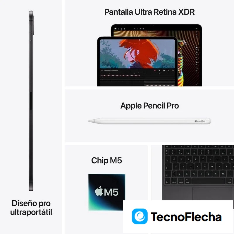 Apple iPad Pro 11'' WiFi 512GB Chip M5 con Vidrio Estándar Ultra Retina XDR Negro Espacial - Image 8